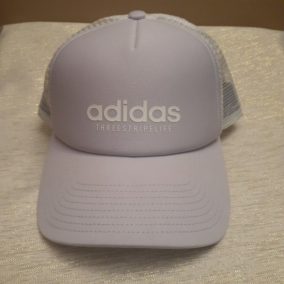 adidas Accessories - Adidas Women's Core Trucker Hat Adjustable Snapback Closure Lavender White